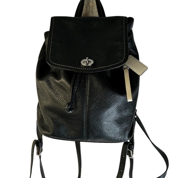 Coach‎ Black Leather Backpack - Picture 1 of 8